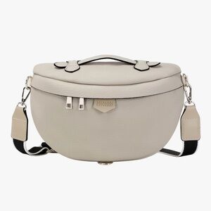 Cream Crossbody Bag with Adjustable Strap and Minimalist Design